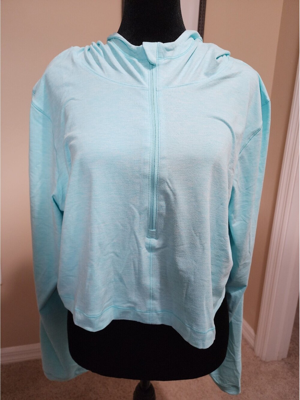 90 Degree by Reflex Women's XL Aruba Blue Half-Zip Hoodie